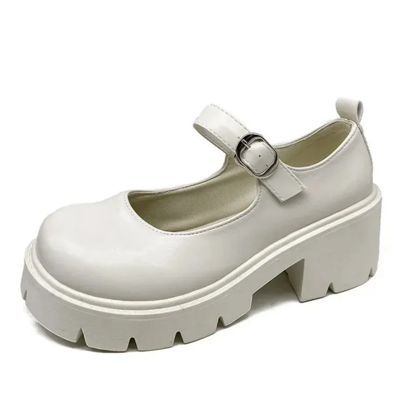 2025 Spring Platform Leather Shoes for Women – Casual Oxford Loafers, Thick-Bottom Wedge, Lolita Mary Jane Flats for Ladies
