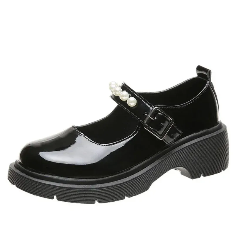 2025 Spring Platform Leather Shoes for Women – Casual Oxford Loafers, Thick-Bottom Wedge, Lolita Mary Jane Flats for Ladies