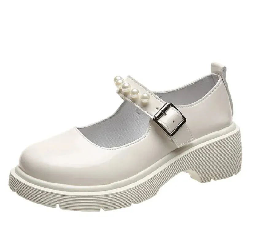 2025 Spring Platform Leather Shoes for Women – Casual Oxford Loafers, Thick-Bottom Wedge, Lolita Mary Jane Flats for Ladies