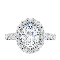 2.31CTW Oval Cut Halo Lab Grown Diamond Engagement Ring