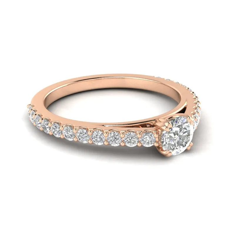 3/4ctw Diamond Engagement Ring in 10k Rose Gold (J-K, I2-I3)