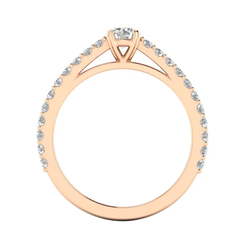 3/4ctw Diamond Engagement Ring in 10k Rose Gold (J-K, I2-I3)