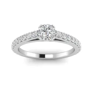 3/4ctw Diamond Engagement Ring in 10k White Gold (J-K, I2-I3)
