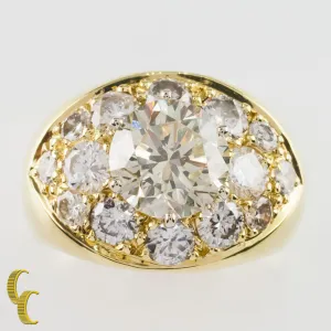4.82 carat Round Brilliant Diamond 18k Yellow Gold Cocktail Ring Size 5