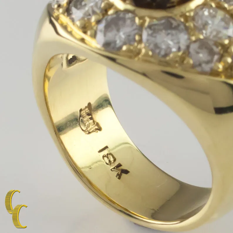 4.82 carat Round Brilliant Diamond 18k Yellow Gold Cocktail Ring Size 5