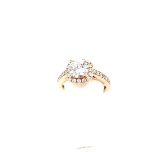 4K Diamond Halo Engagement Ring