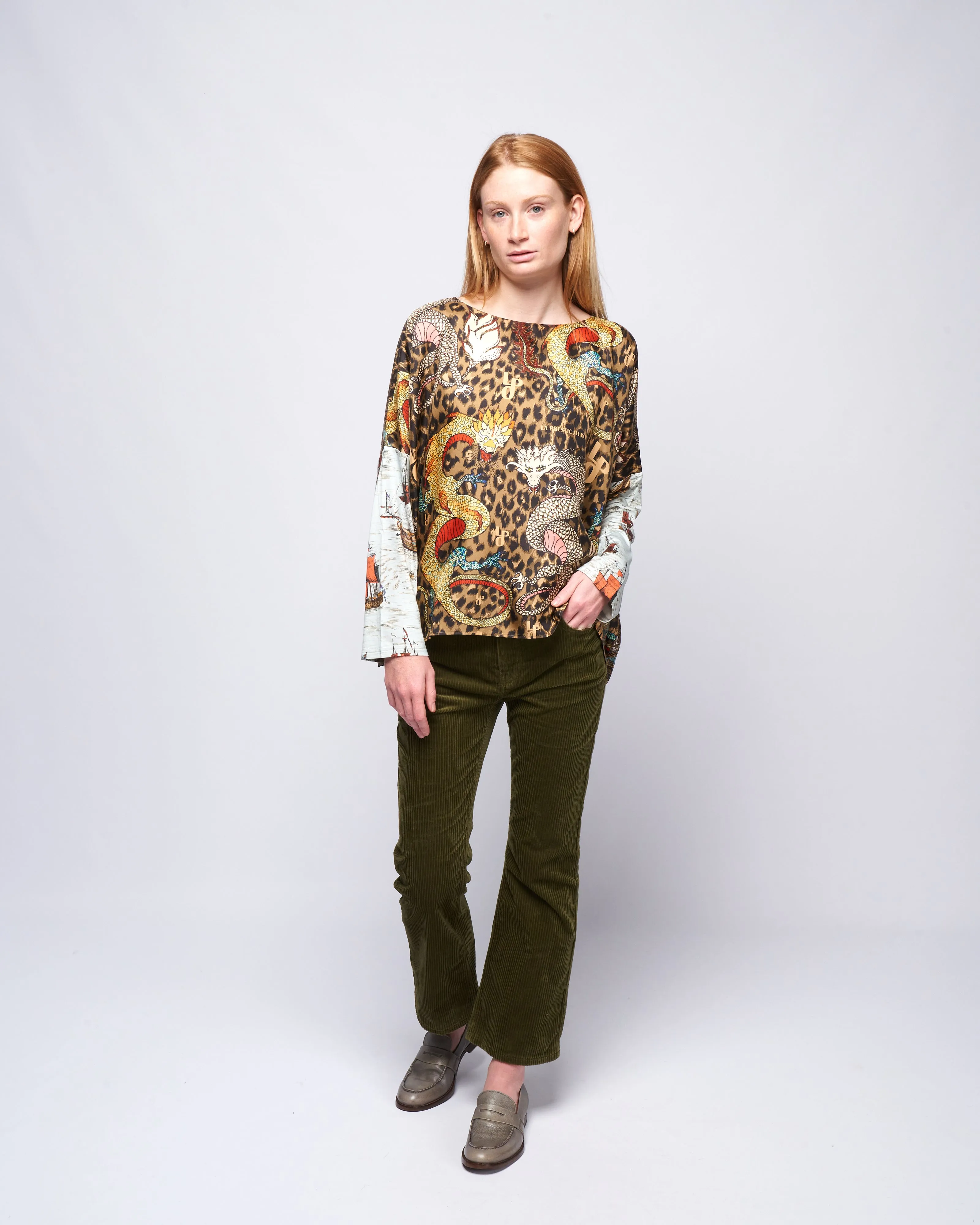 5 pocket kick flare - green