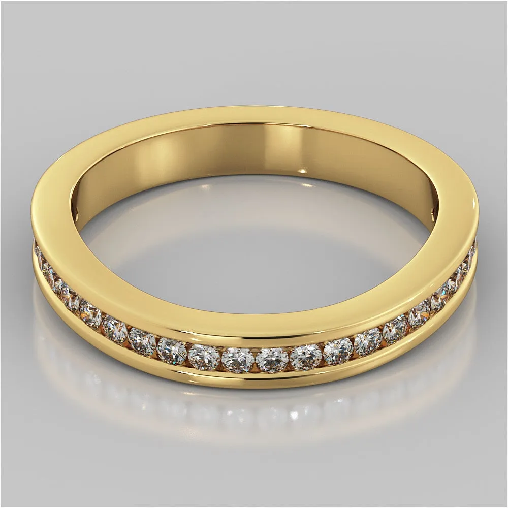 5-Stone Princess Cut Trio Wedding Set with Channel Set Accents