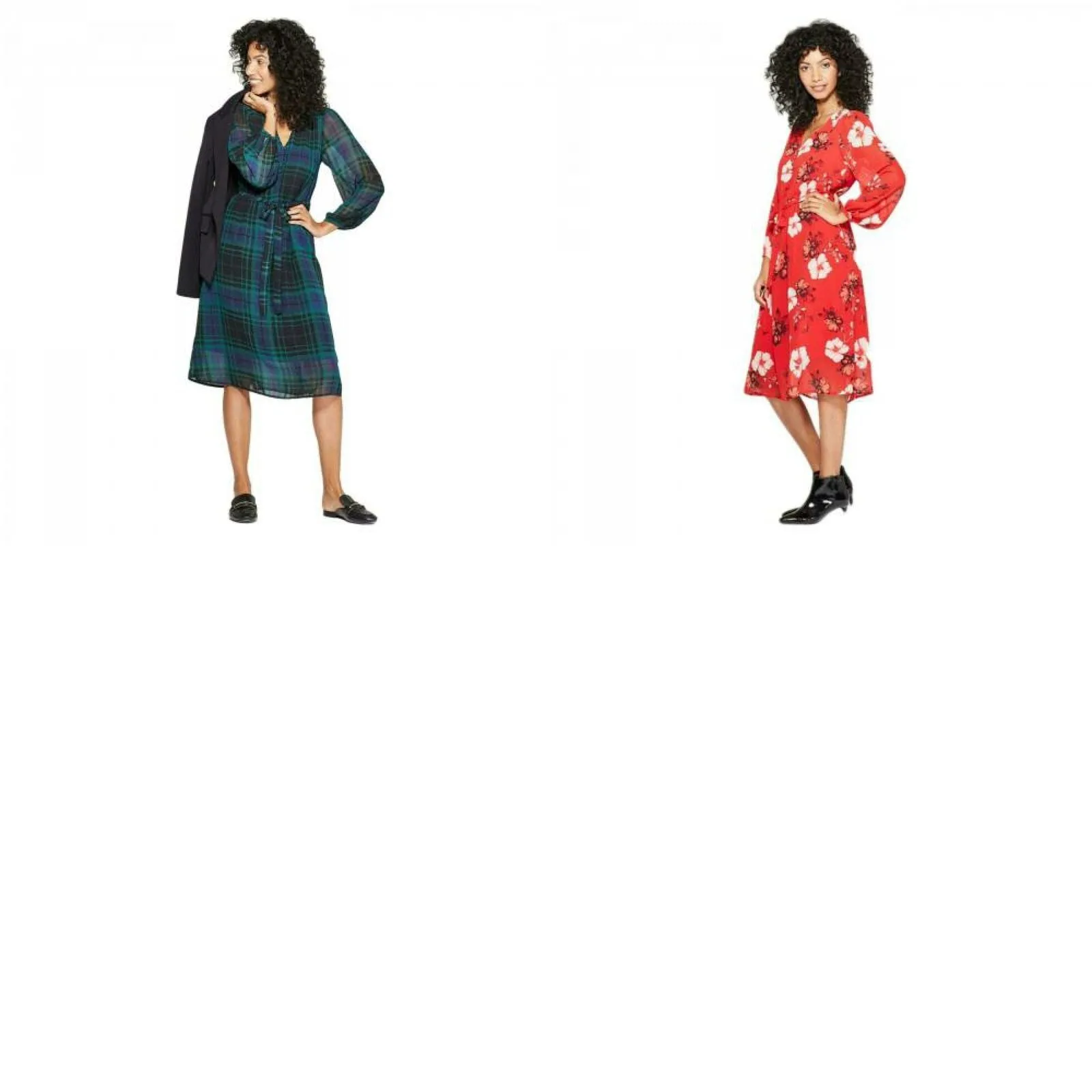 A New Day Women's Long Sleeve Midi Sheath Dress
