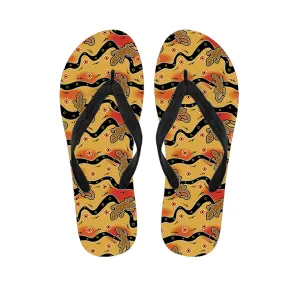 Aboriginal Lizard Pattern Hawaiian Outfit with Matching Flip Flops