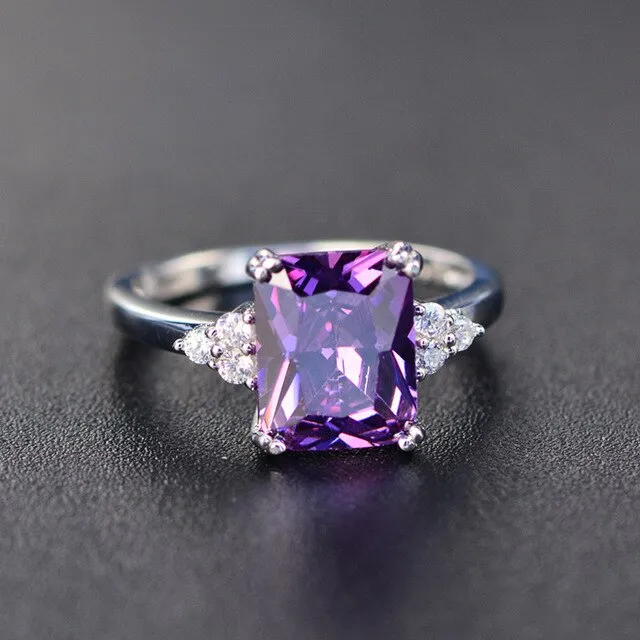 Alexandrite Gemstone Engagement Ring Jewelry Women