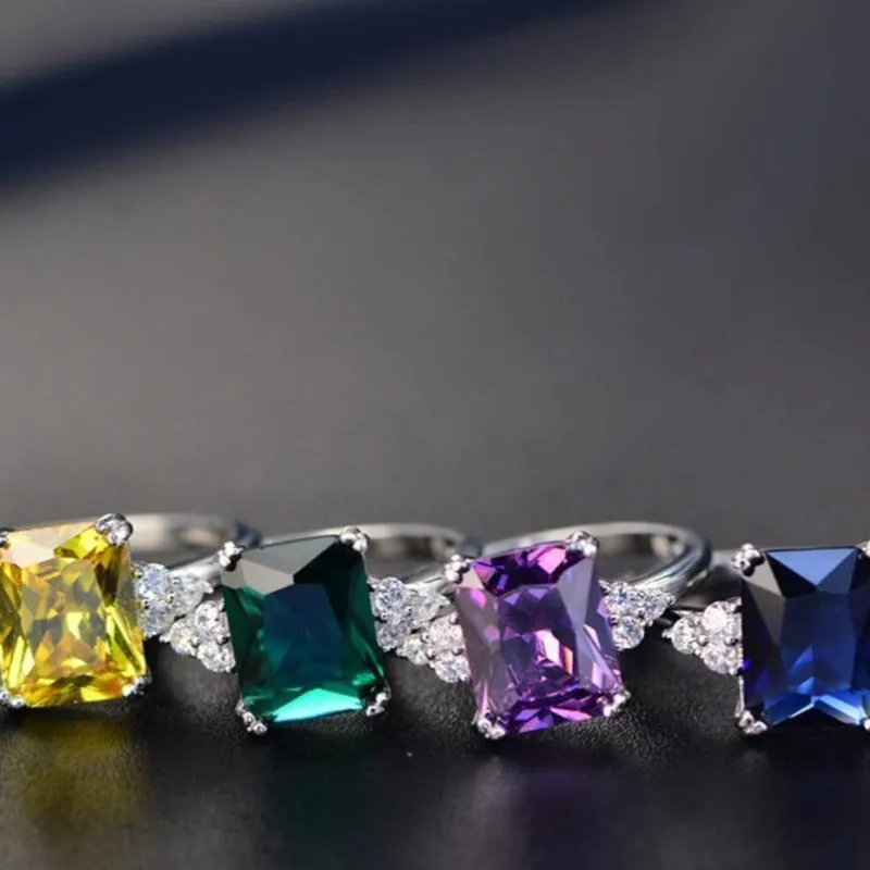 Alexandrite Gemstone Engagement Ring Jewelry Women