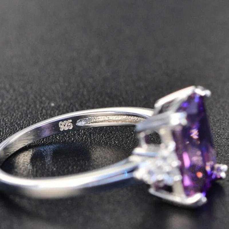 Alexandrite Gemstone Engagement Ring Jewelry Women