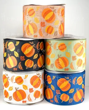 All Year Long, I Dream of Fall Pumpkin Scatter Coordinate 3 Inch USDR Ribbon