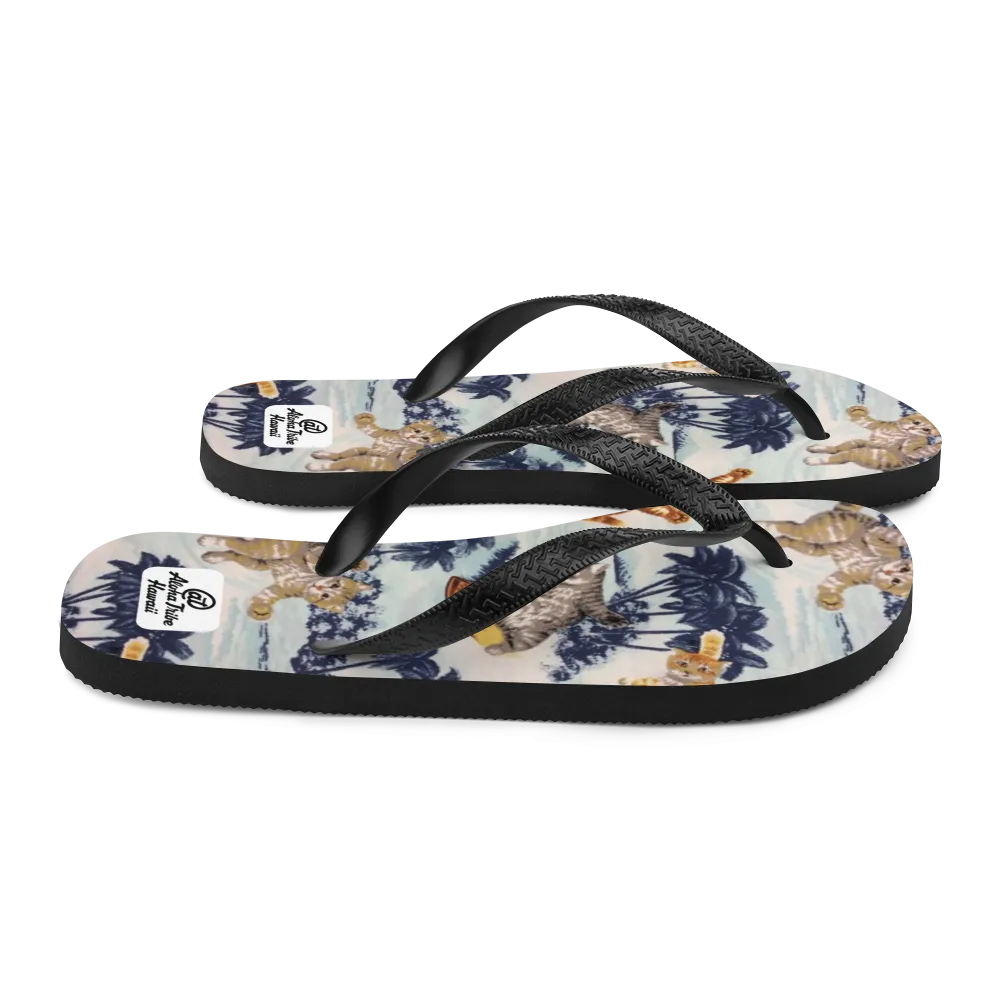 Aloha Tribe -Surfing Cats- Flip-Flops