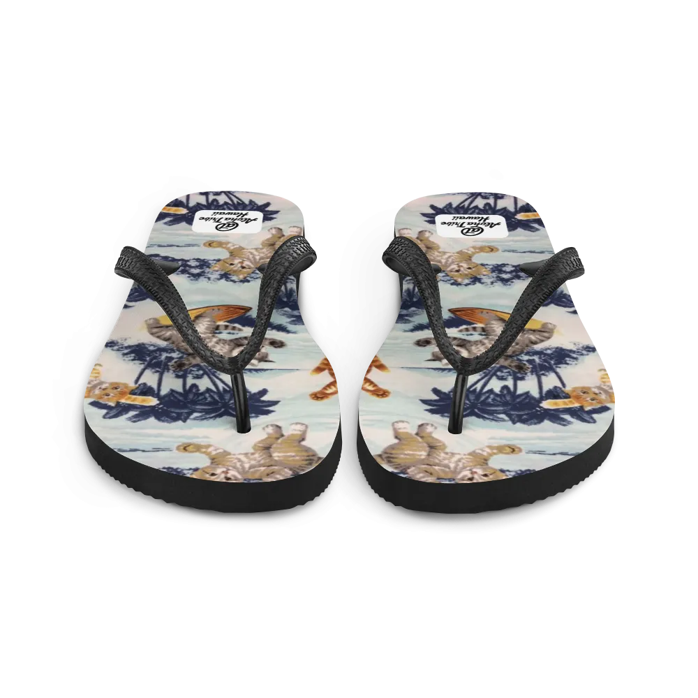 Aloha Tribe -Surfing Cats- Flip-Flops