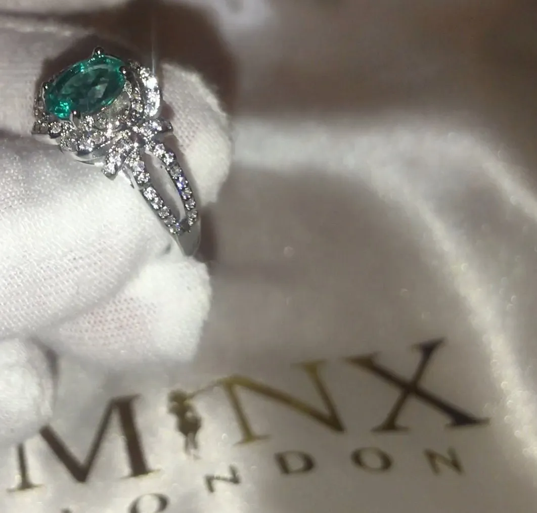 Aquamarine Ring | Aquamarine Diamond Ring | Aquamarine with Diamond Ring |  Green Diamond Ring | Blue Diamond Ring | Turquoise Ring