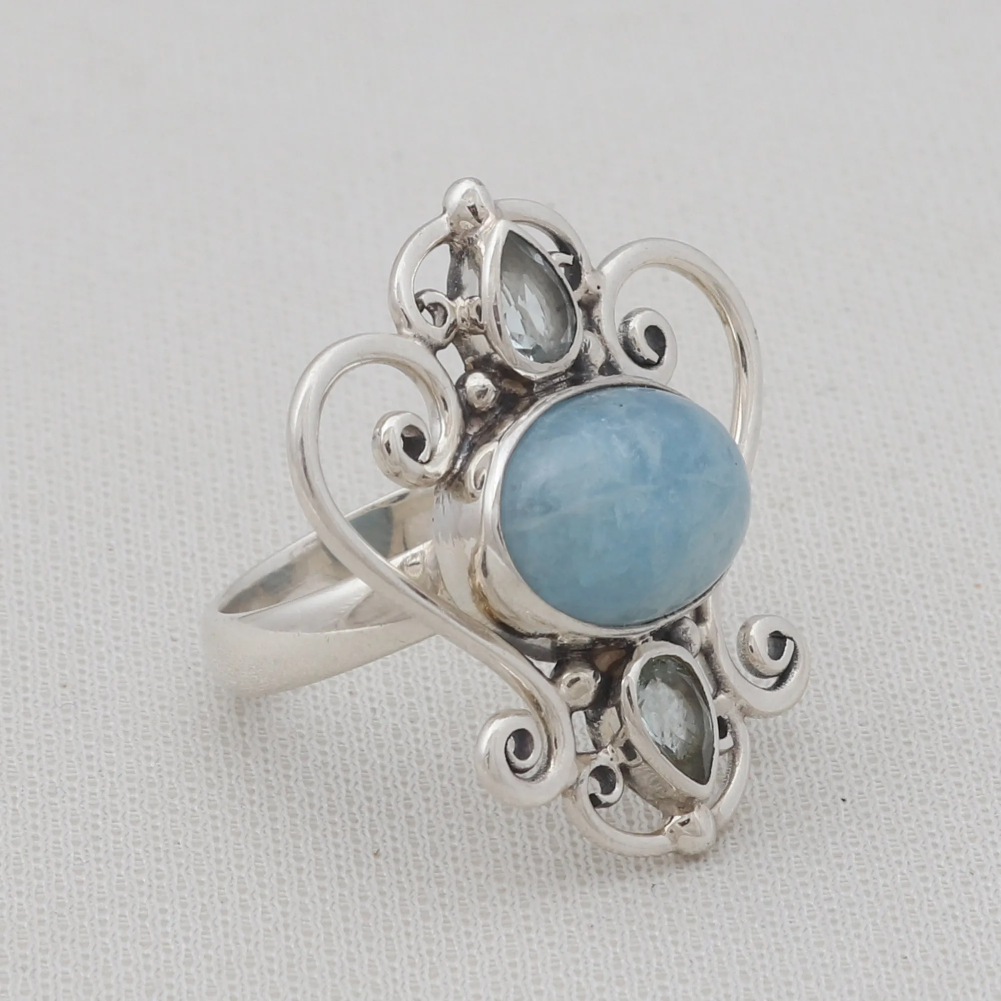 Aquamarine Silver Rings