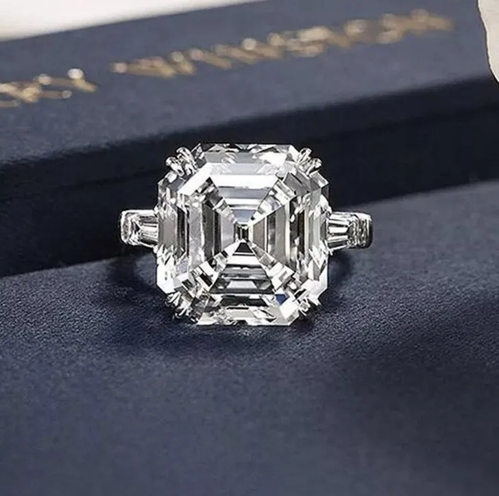 Asscher Diamond Ring | Vintage Diamond Ring | Emerald Diamond Ring | Womens Engagement Ring | Asscher Ring | Womens Wedding Ring | Ring