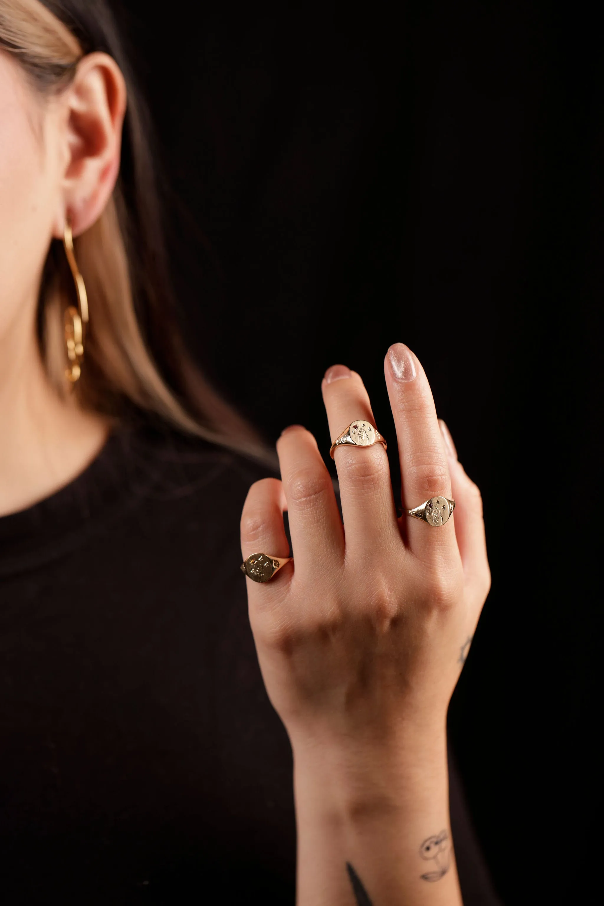 Astral Engraved Signet Rings