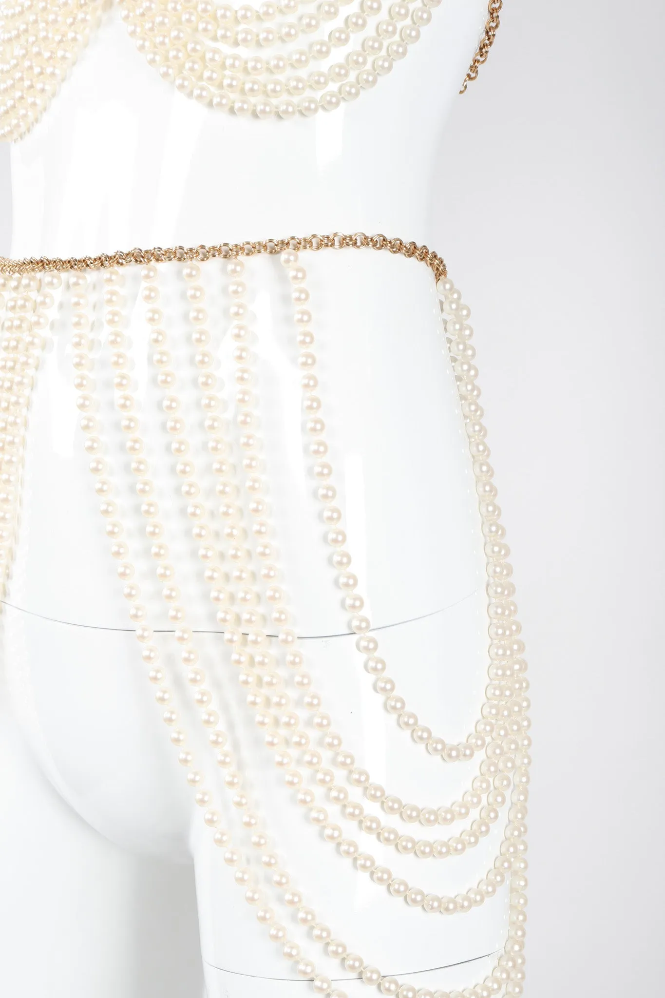 Bill Smith Pearl Bra & Skirt Bodychain Set