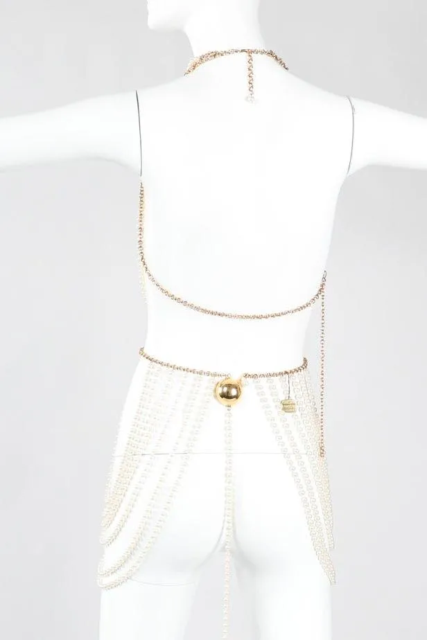 Bill Smith Pearl Bra & Skirt Bodychain Set