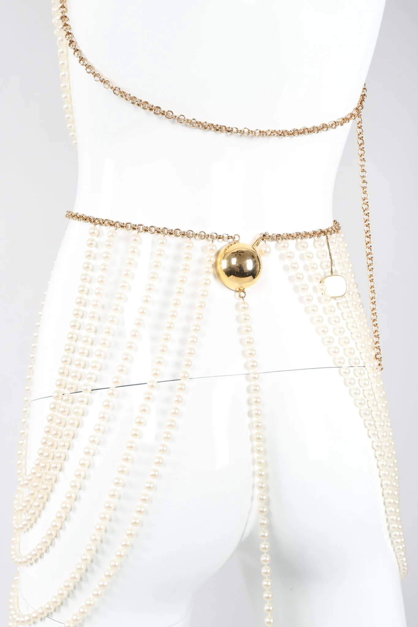 Bill Smith Pearl Bra & Skirt Bodychain Set