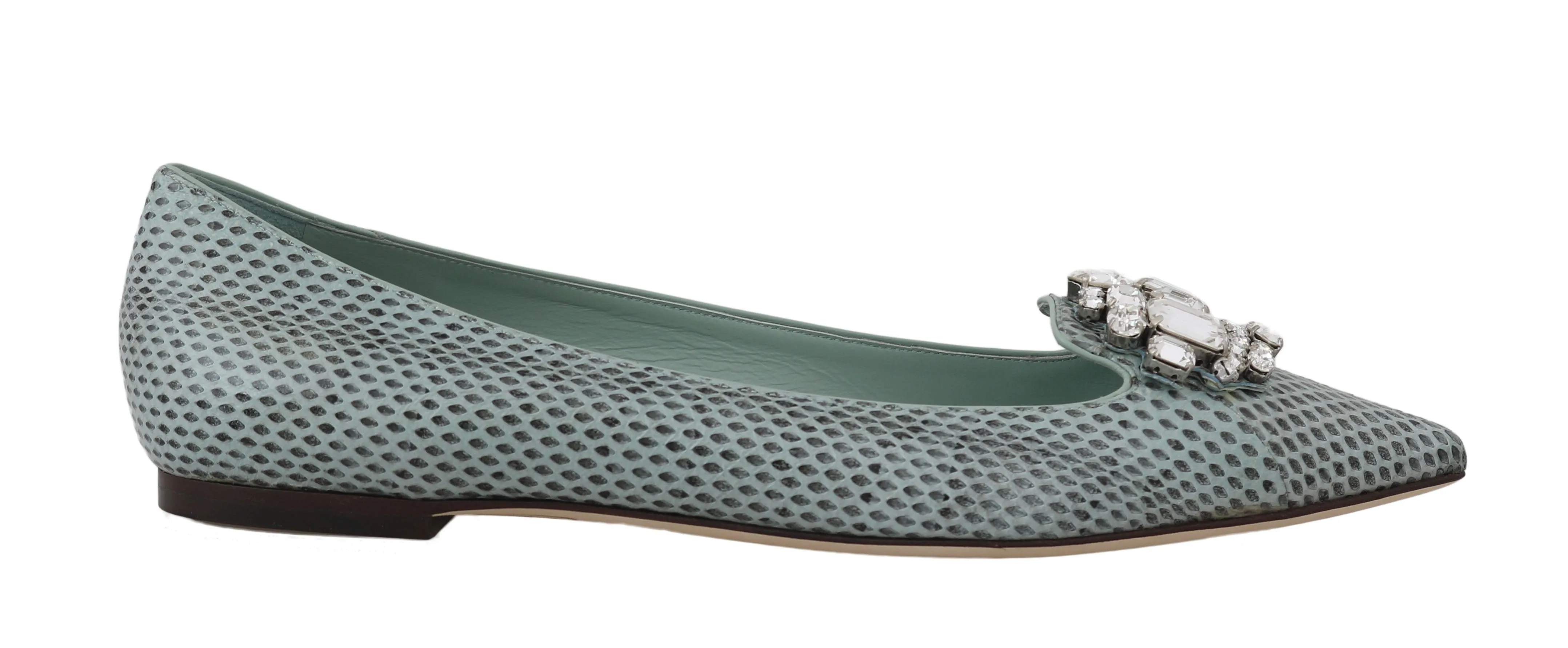 Blue Snakeskin Ayers Crystal Loafers