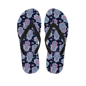 Boho Hamsa Pattern Hawaiian Flip Flops: Embrace Island Style