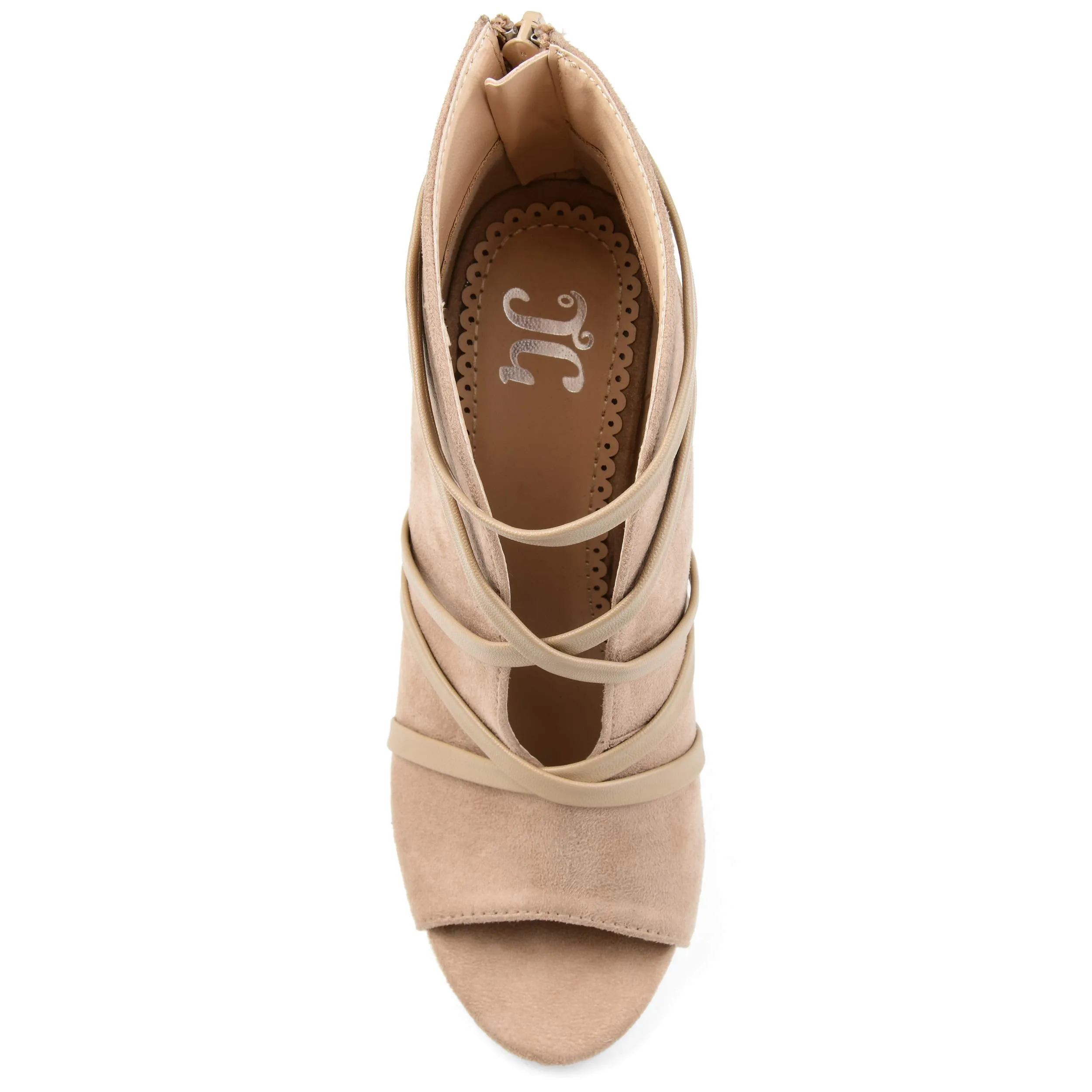 Brinley Co. Womens Center Cutout Bootie Taupe, 8 Regular US