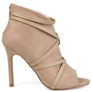 Brinley Co. Womens Center Cutout Bootie Taupe, 8 Regular US