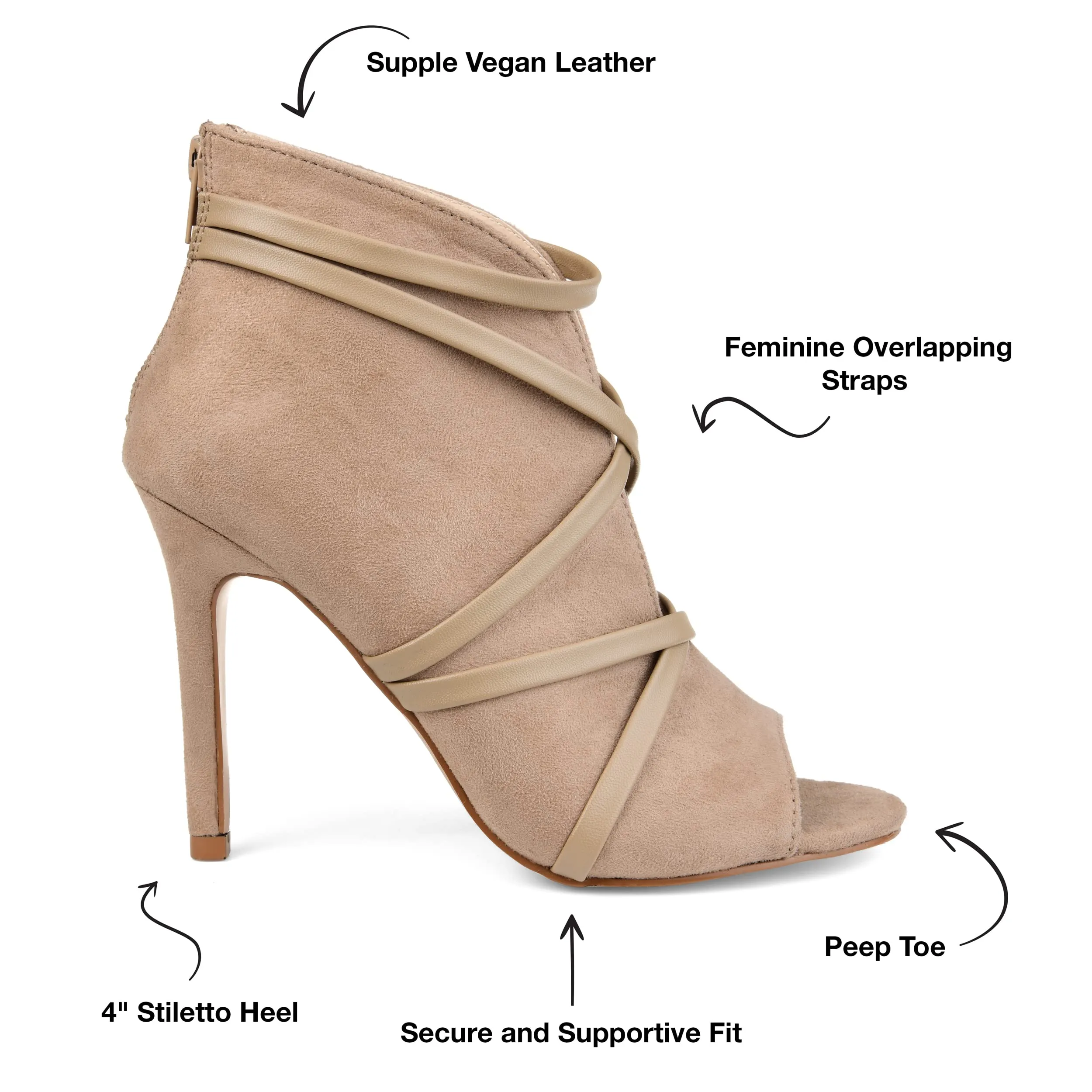 Brinley Co. Womens Center Cutout Bootie Taupe, 8 Regular US