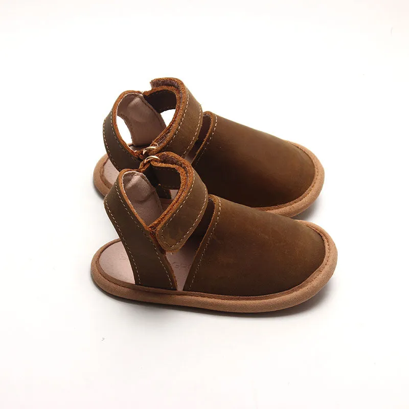 Brown- Emmie Flats - US Size 2-4 - Soft Sole