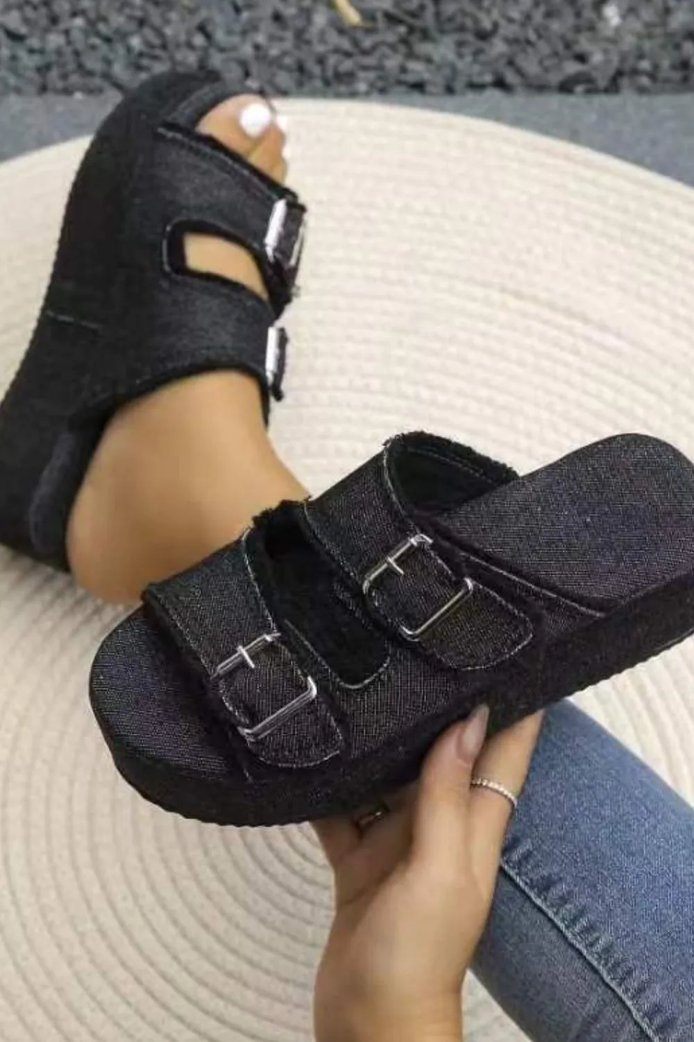 Buckle it Up Wedge Sandal (3 Colors)