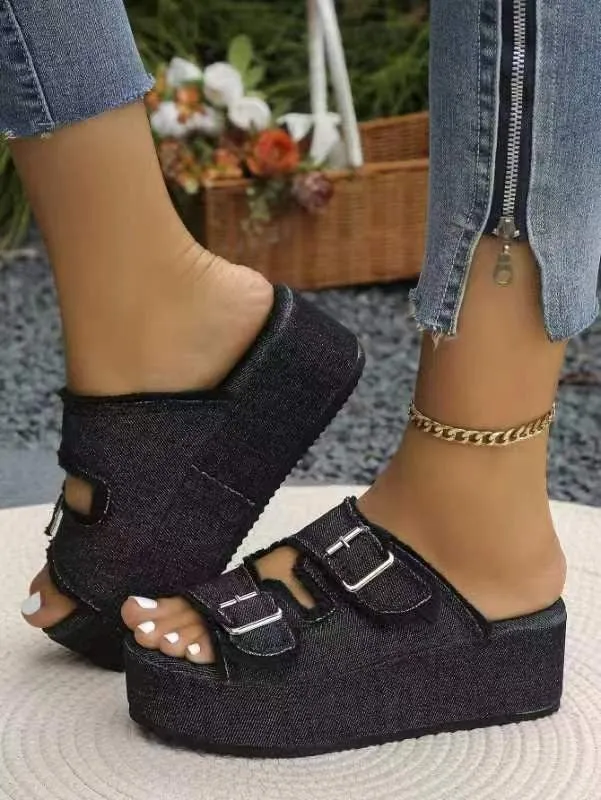Buckle it Up Wedge Sandal (3 Colors)