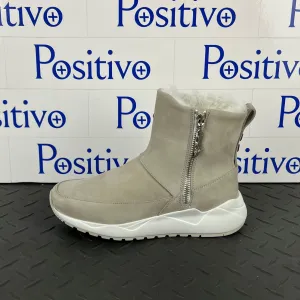 Buscemi Women's Run Boot Fur Grey Suede Sneaker Boots
