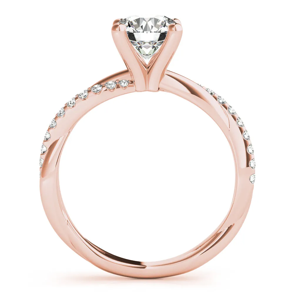 Calissa Twist Pavé Diamond Engagement Ring