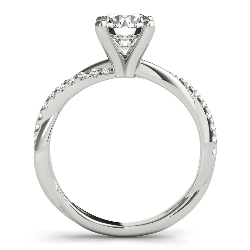 Calissa Twist Pavé Diamond Engagement Ring
