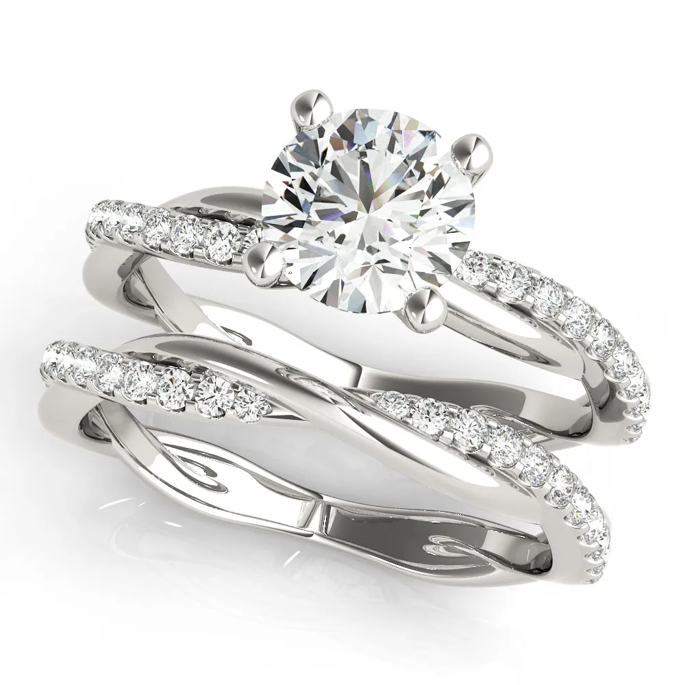 Calissa Twist Pavé Diamond Engagement Ring