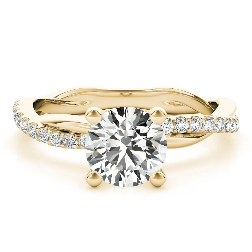 Calissa Twist Pavé Diamond Engagement Ring