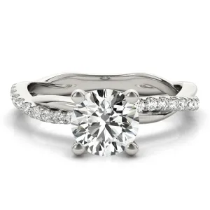 Calissa Twist Pavé Diamond Engagement Ring