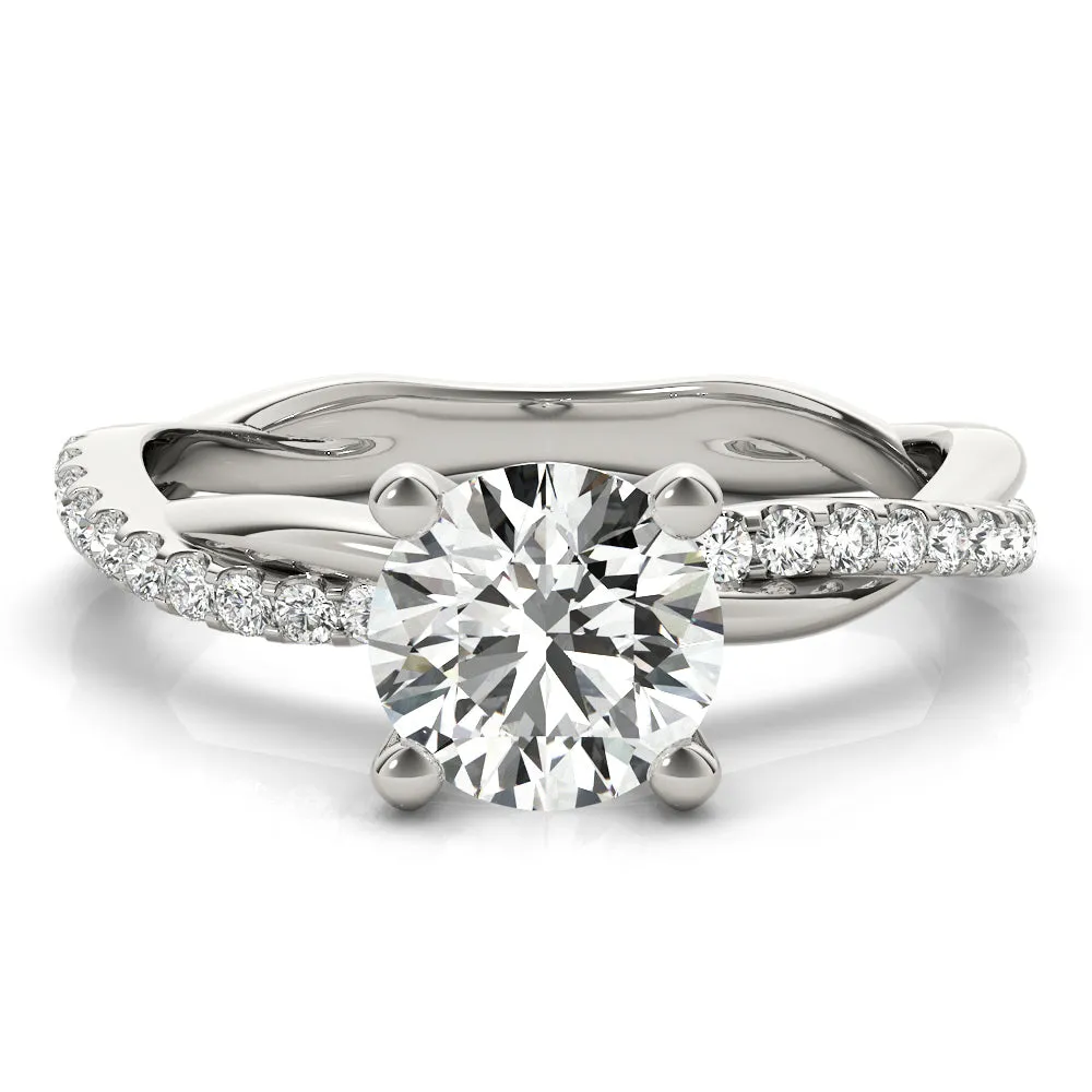 Calissa Twist Pavé Diamond Engagement Ring