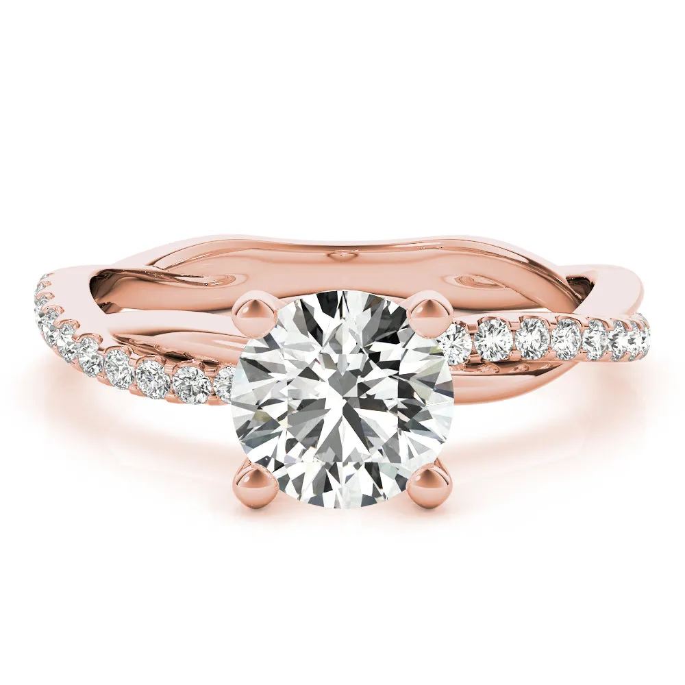 Calissa Twist Pavé Diamond Engagement Ring