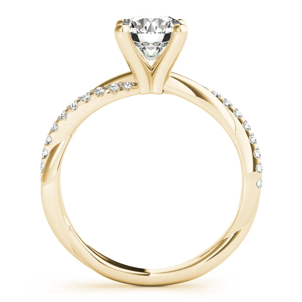 Calissa Twist Pavé Diamond Engagement Ring