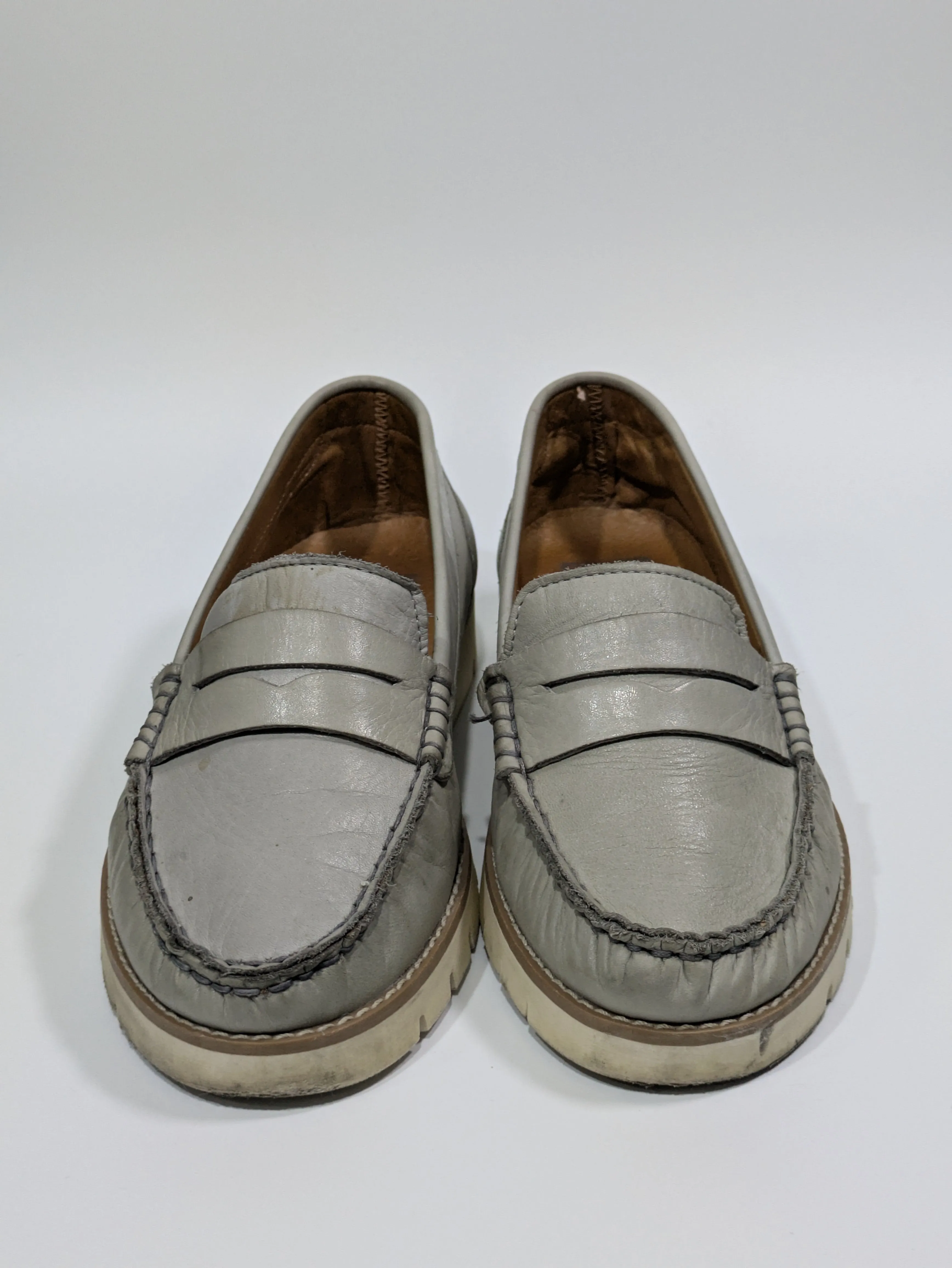 Carl Scarpa Lucentia Grey Leather Wedge Loafers – UK 5 / EU 38 / US 7