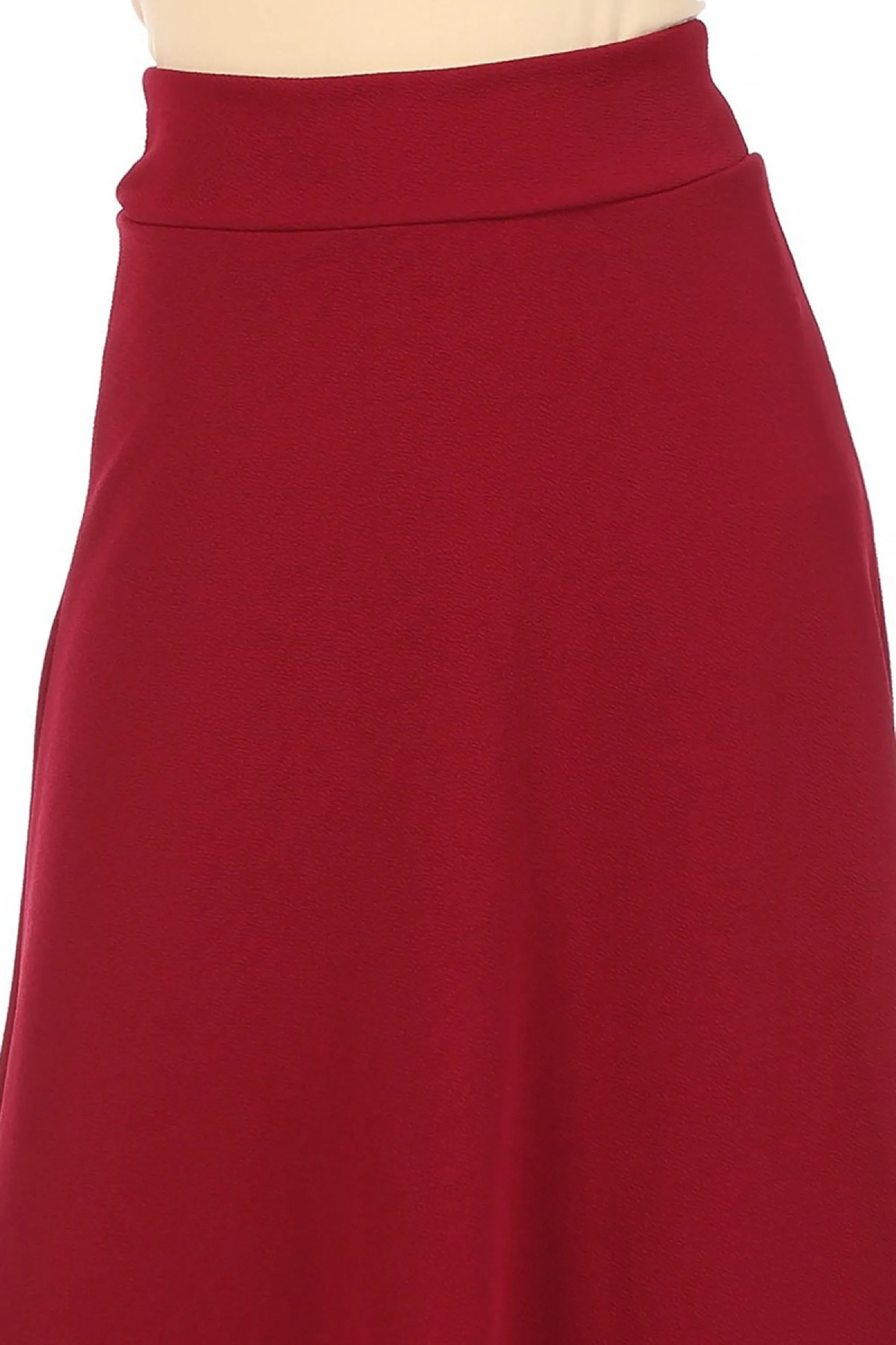 Casual Solid Flare A-line Long Skirt with Elastic Waistband S5001 $10Each