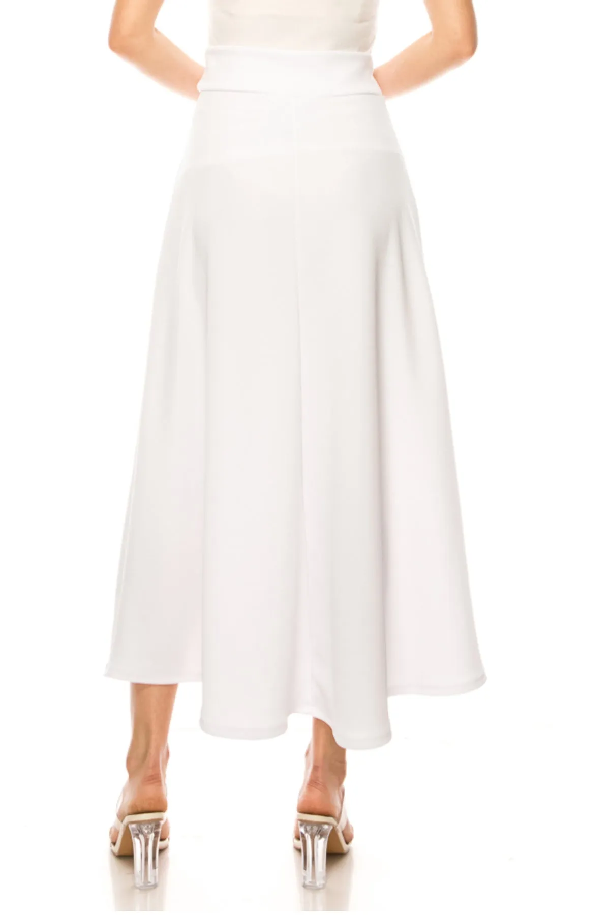 Casual Solid Flare A-line Long Skirt with Elastic Waistband S5001 $10Each