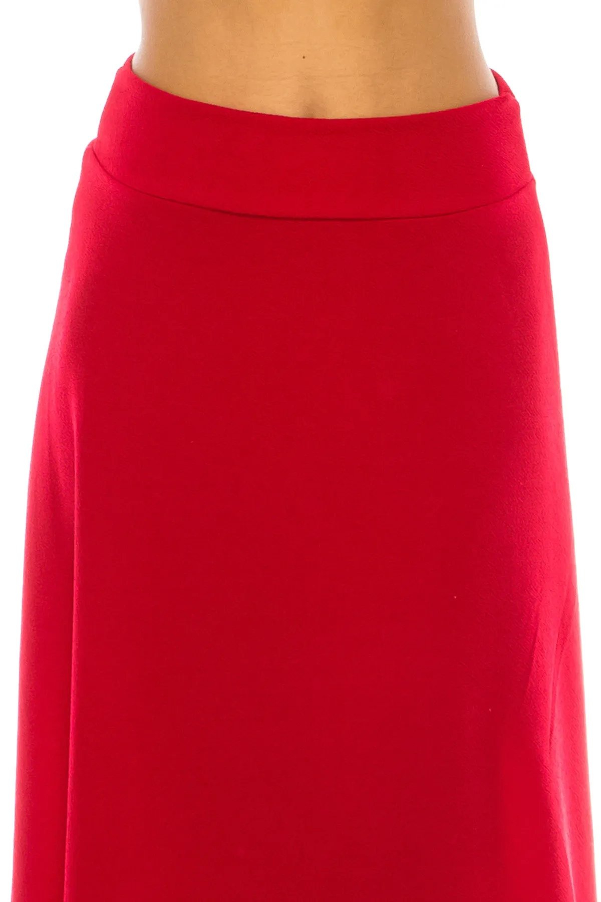 Casual Solid Flare A-line Long Skirt with Elastic Waistband S5001 $10Each