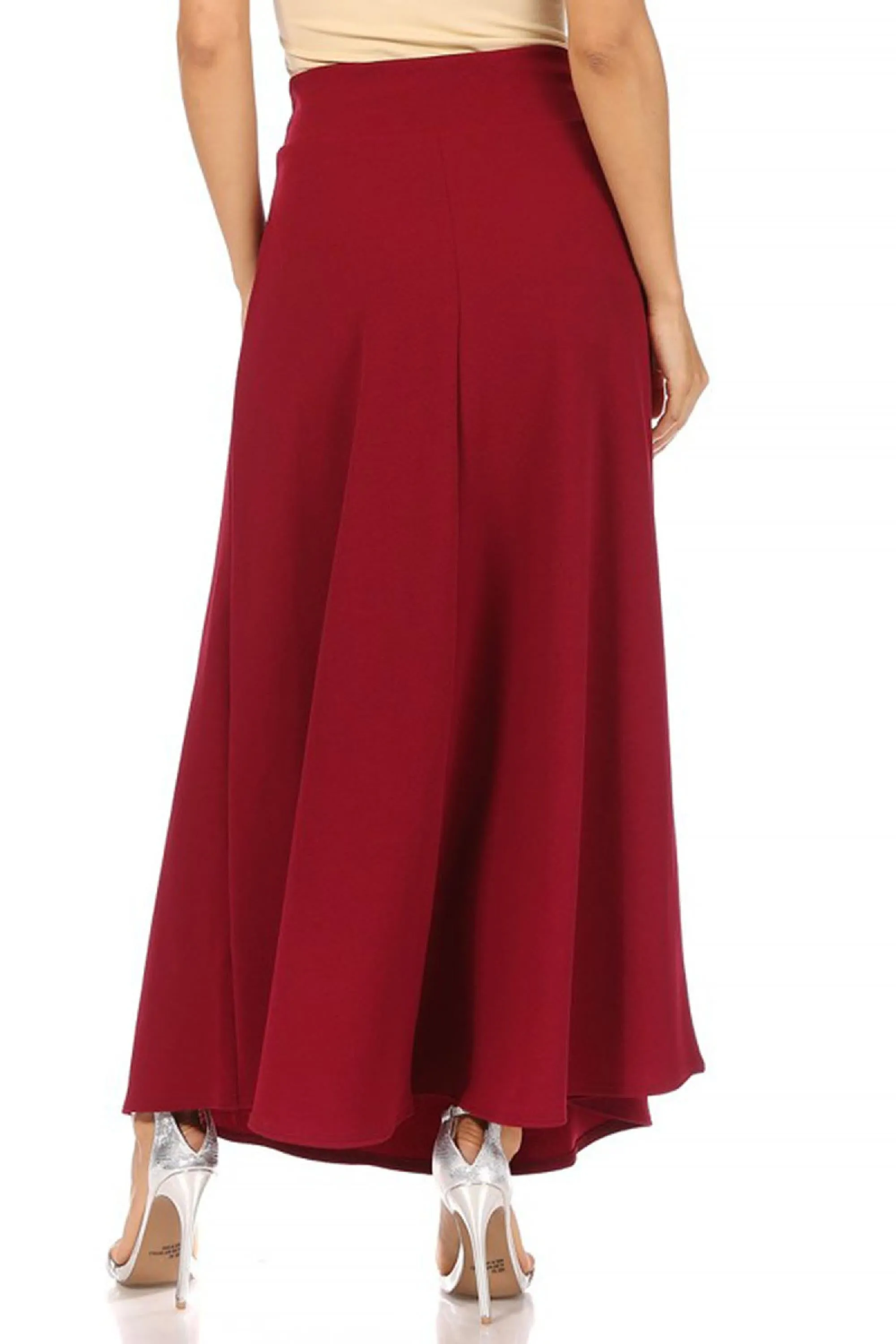 Casual Solid Flare A-line Long Skirt with Elastic Waistband S5001 $10Each