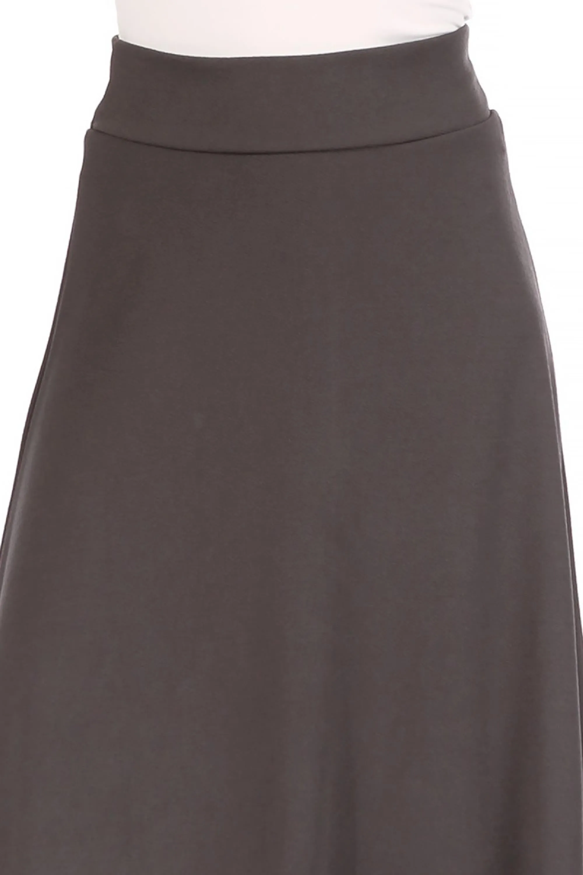 Casual Solid Flare A-line Long Skirt with Elastic Waistband S5001 $10Each